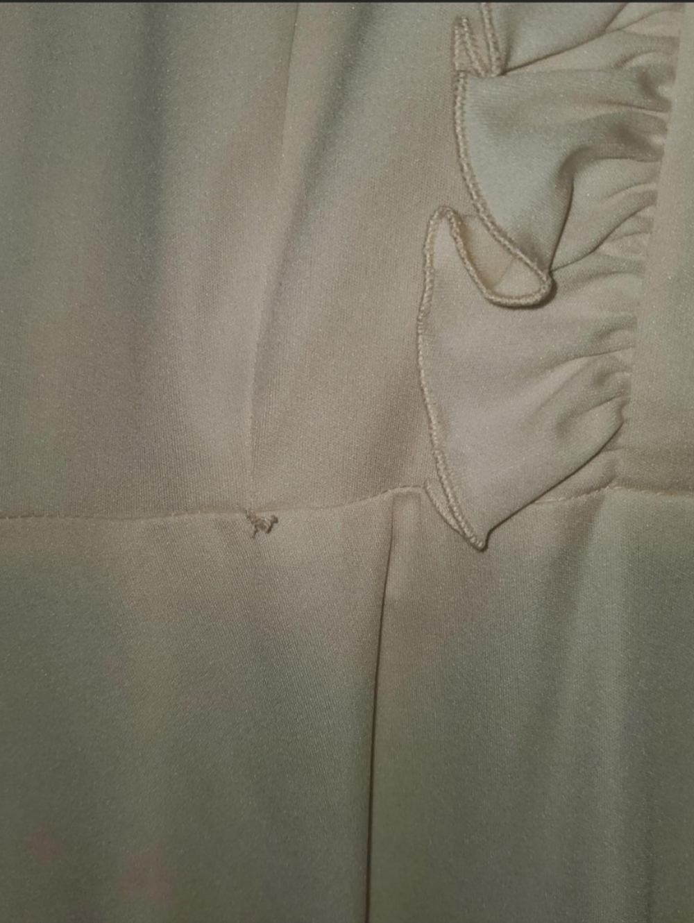 Chic Cream Ruffle-Front Button Dress - Picture 3 of 5